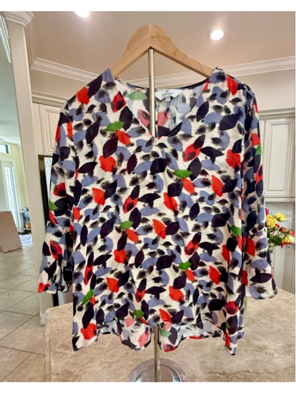 La Roque silk OS Multi-color Abstract silk Blouse